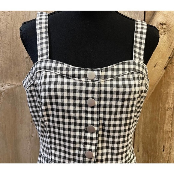 No Boundaries Mini Dress Sz Large 11-13 Gingham Sleeveless Y2k 90s Pockets - Picture 2 of 10